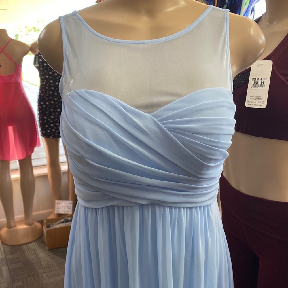David’s Bridal Blue Sweetheart Neckline Bridesmaid Dress Size 8 1-7
